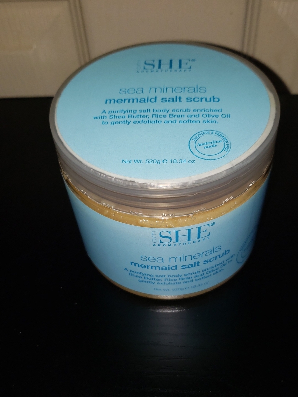 OM SHE Sea Minerals Mermaid Salt Scrub - Light Blue New